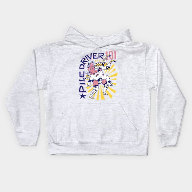 Piledriver Wrestling Kids Hoodie by MARCHY